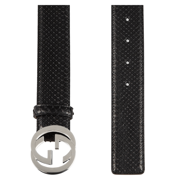 Gucci Python Belt With Interlocking G Buckle at Enigma Boutique