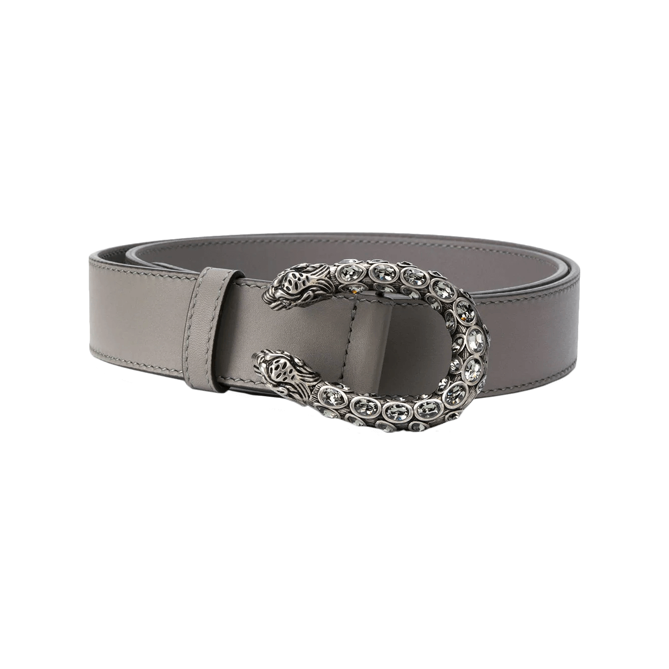 leather belt with crystal dionysus buckle