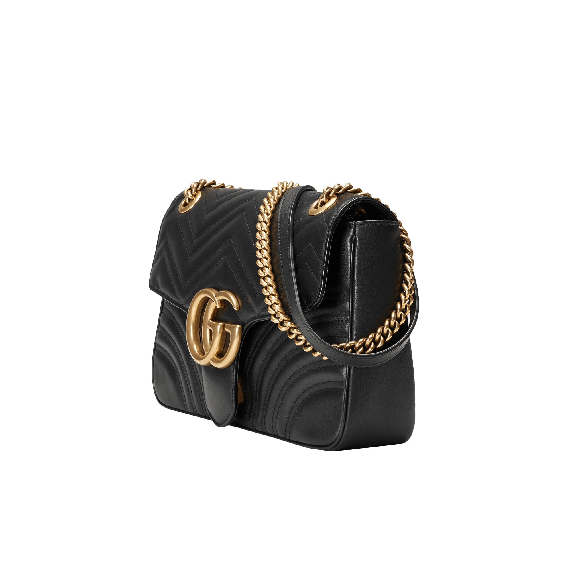 Gucci Black Matelassé Large GG Marmont Shoulder Bag, myGemma