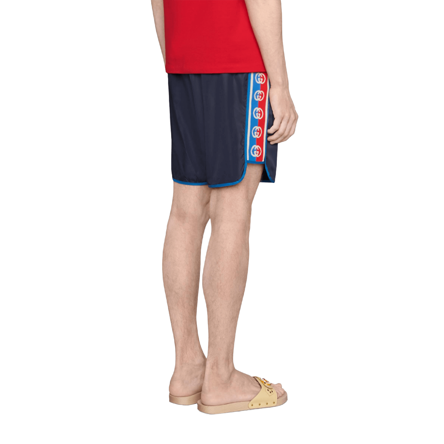 Nylon Swim Shorts With Logo Stripe - Enigma Boutique