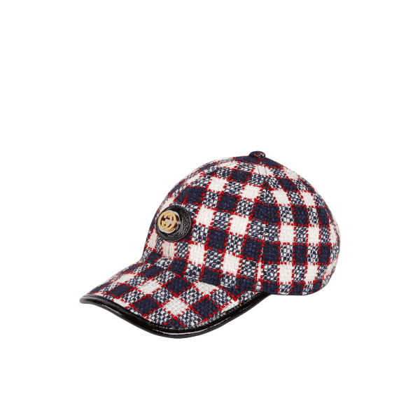 Logo Plaque Tweed Cap at Enigma Boutique