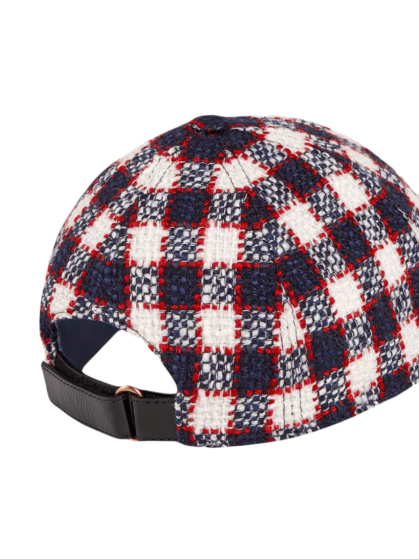 Logo Plaque Tweed Cap at Enigma Boutique