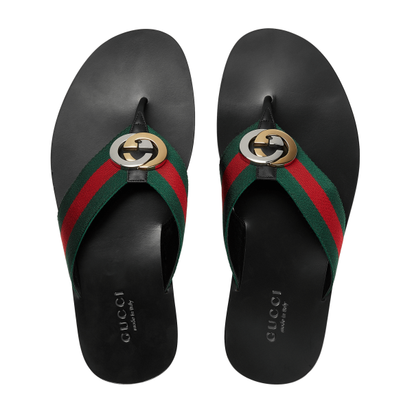 Gucci Men's Thong Sandal With Web at Enigma Boutique