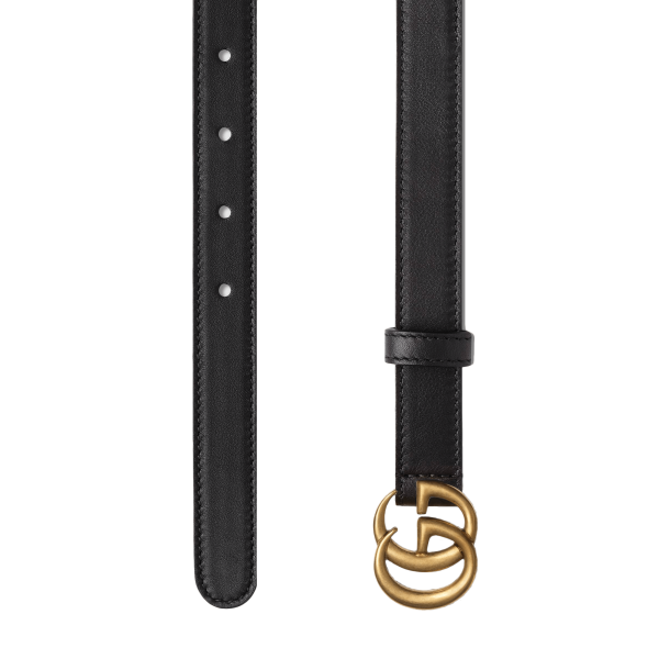 Leather Belt With Double G Buckle at Enigma Boutique