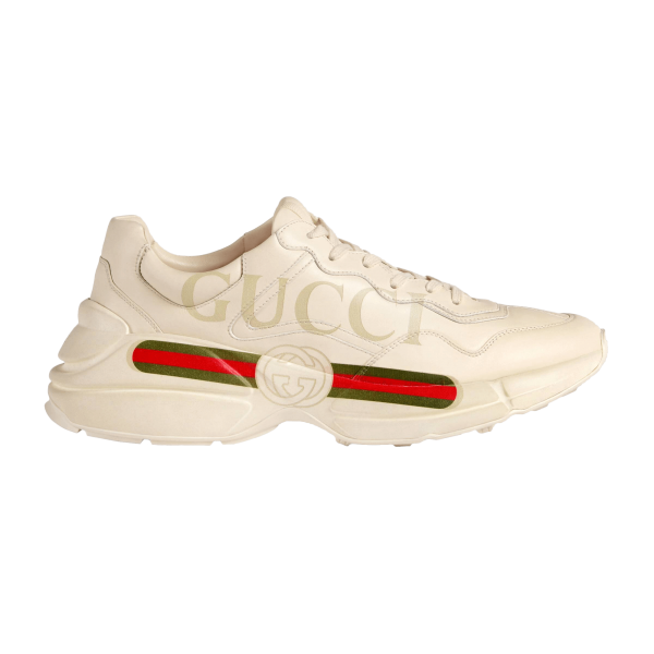 Gucci Men's Rhyton Gucci Logo Leather Sneaker at Enigma Boutique