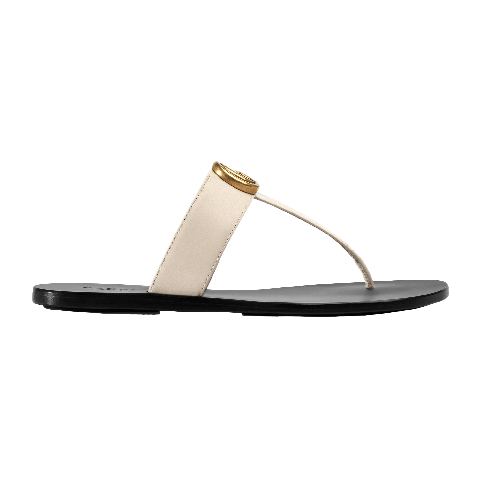 leather thong sandal with double g