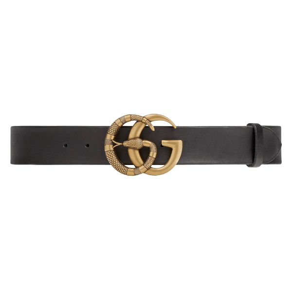 Gucci Leather Belt With Double G Buckle With Snake at Enigma Boutique