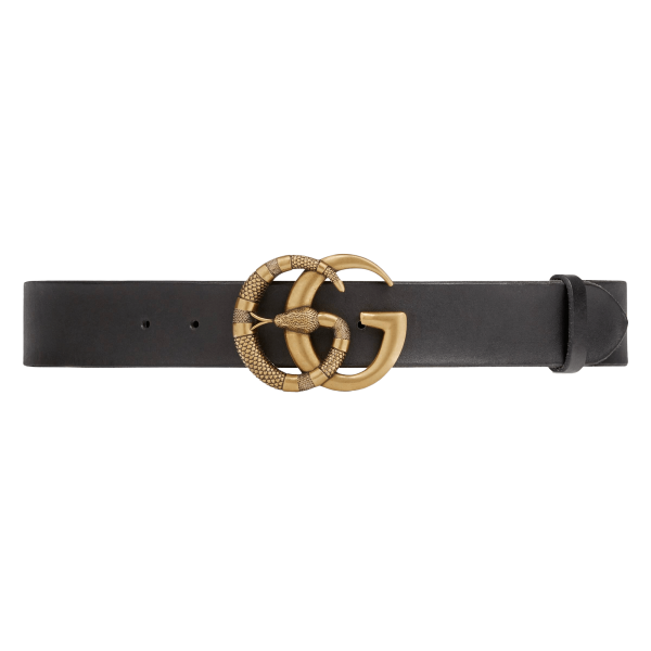 Leather belt with double g buckle with snake store