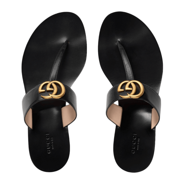 Gucci Leather Thong Sandal With Double G at Enigma Boutique