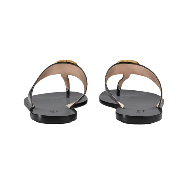 Gucci Leather Thong Sandal With Double G at Enigma Boutique