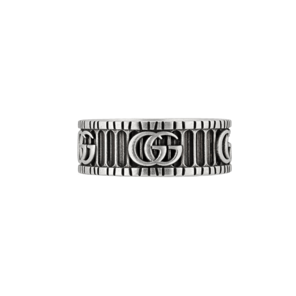 Gucci Ring With Double G In Silver at Enigma Boutique