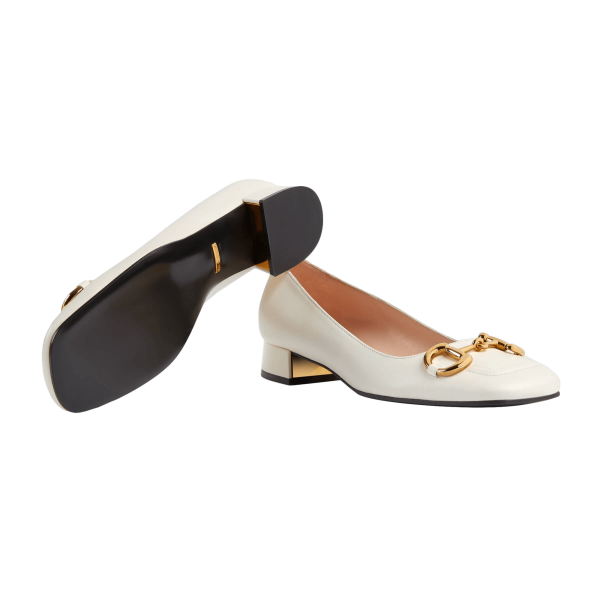 women's leather ballet flat with horsebit