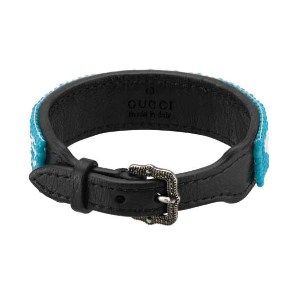Gucci Leather Beaded 'Gucci' Bracelet - Image 4