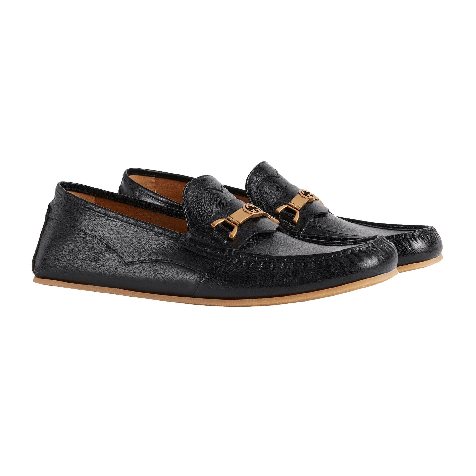 leather loafer with interlocking g horsebit