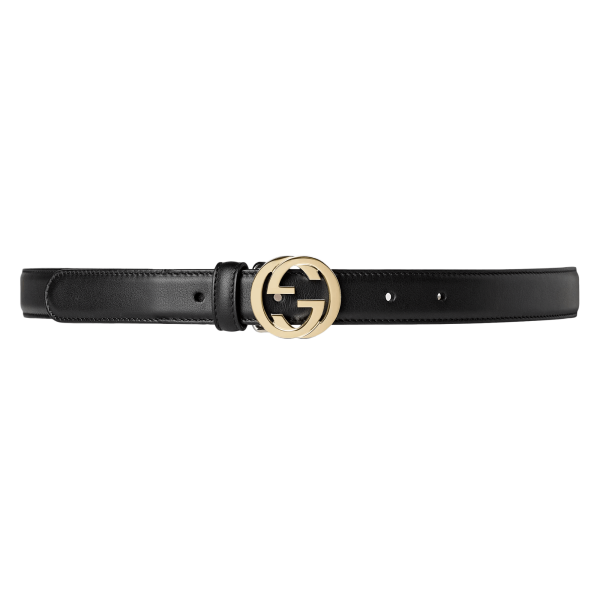 Leather Belt With Interlocking G Buckle at Enigma Boutique