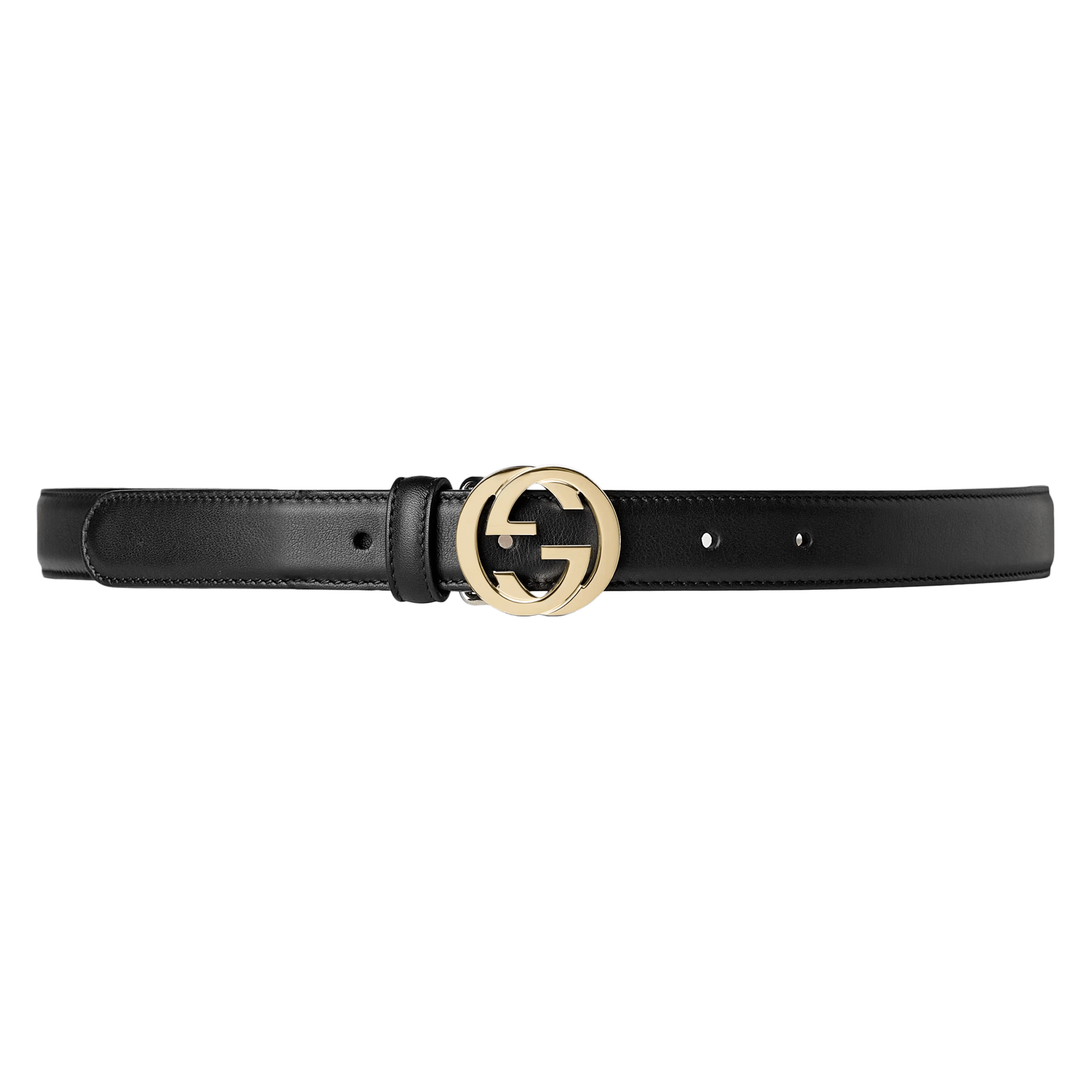 Leather Belt With Interlocking G Buckle - Enigma Boutique