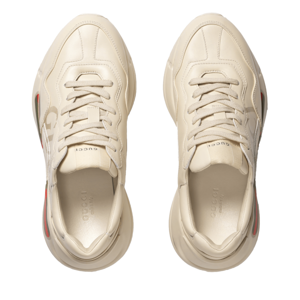 Gucci Women's Rhyton Gucci Logo Leather Sneaker Enigma Boutique