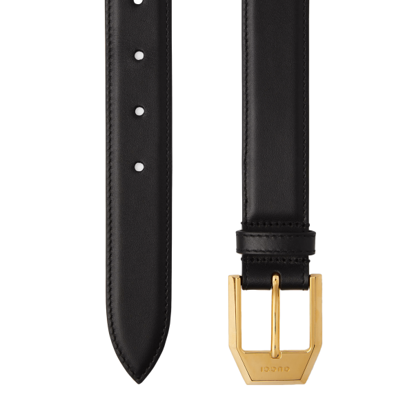 Leather Belt With Squared Buckle at Enigma Boutique