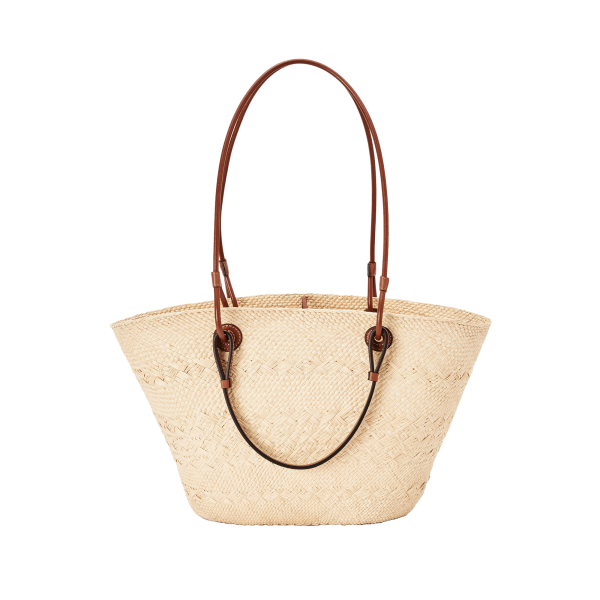 Anagram Basket Bag In Iraca Palm And Calfskin at Enigma Boutique