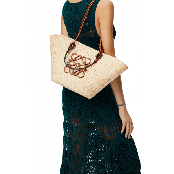 Anagram Basket Bag In Iraca Palm And Calfskin at Enigma Boutique