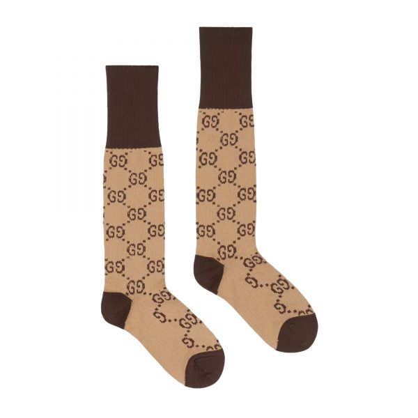 Gucci GG Pattern Cotton Blend Socks at Enigma Boutique