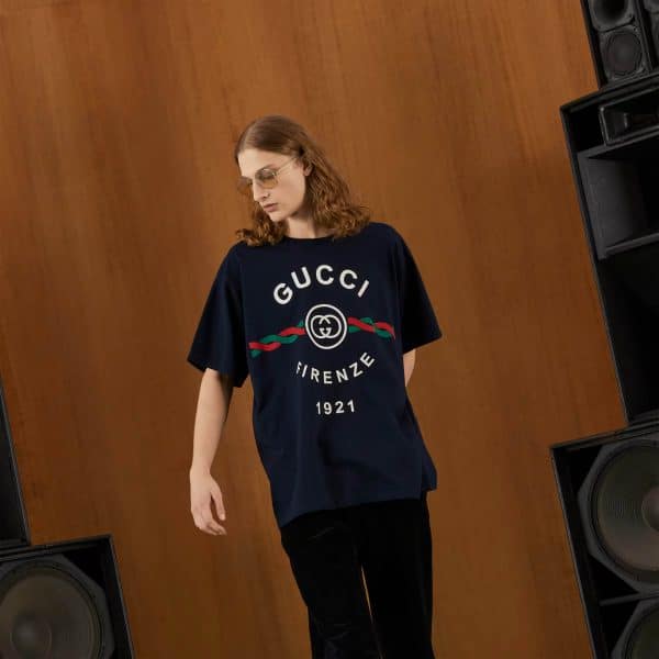 Gucci Cotton Jersey 'GUCCI FIRENZE 1921' T-shirt at Enigma Boutique