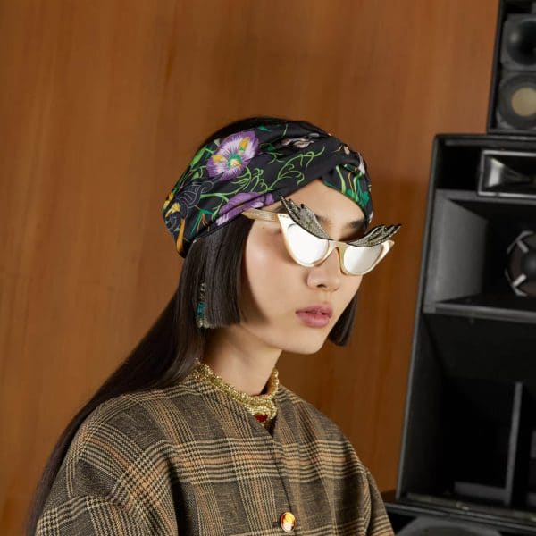 Gucci Flora Print Silk Headband at Enigma Boutique