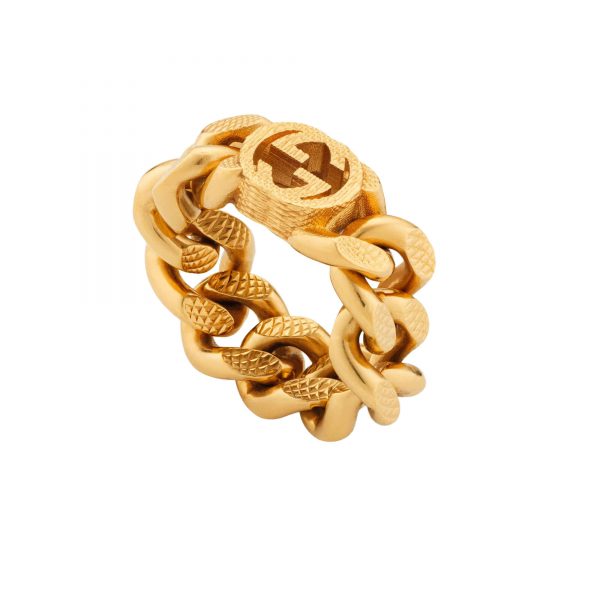 Gucci Interlocking G Gourmette Chain Ring at Enigma Boutique
