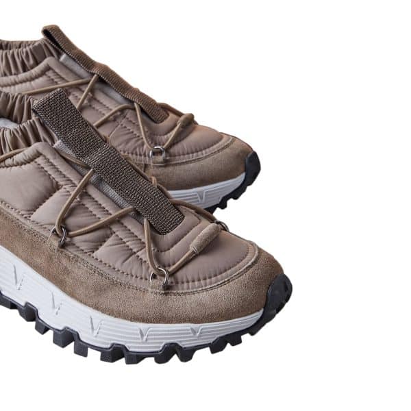 Brunello Cucinelli Suede Trekk Runners With Precious Detail at Enigma Boutique