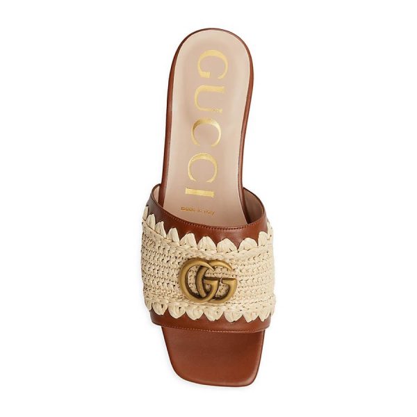 Gucci Jolie GG Raffia Slide Sandal at Enigma Boutique