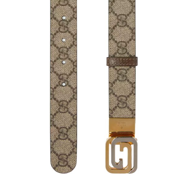 Gucci Reversible Belt With Squared Interlocking G Buckle at Enigma Boutique