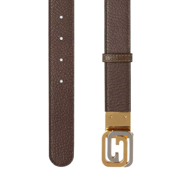 Gucci Reversible Belt With Squared Interlocking G Buckle at Enigma Boutique