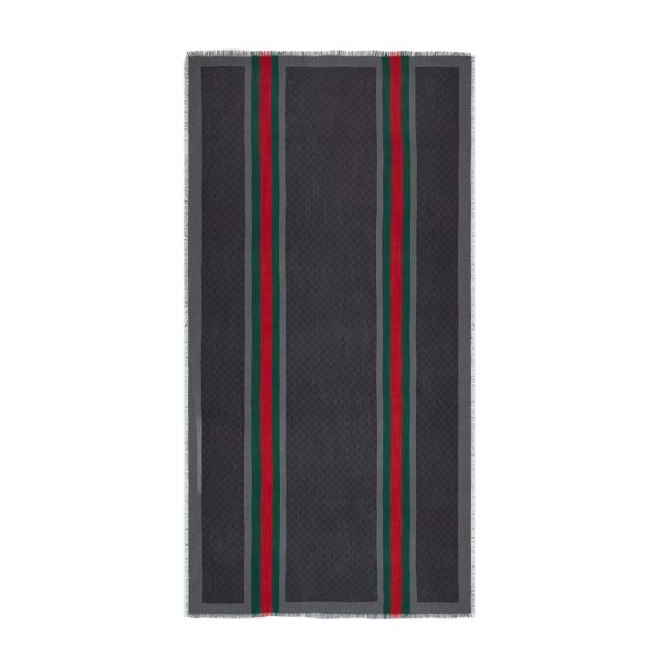 Gucci Silk Wool Stole With Web at Enigma Boutique