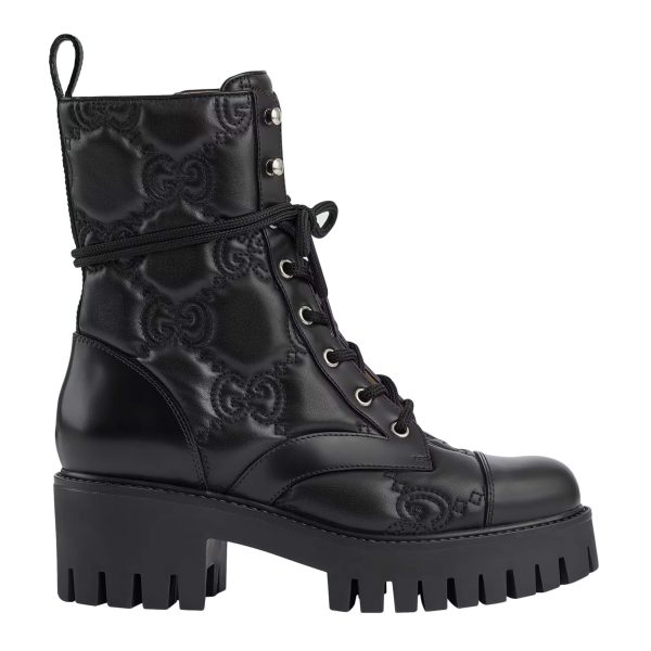 Gucci Women's GG Matelassé Lace-up Boot at Enigma Boutique