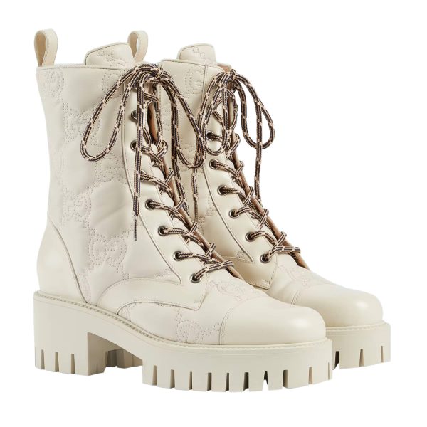 Gucci Women's GG Matelassé Lace-up Boot at Enigma Boutique