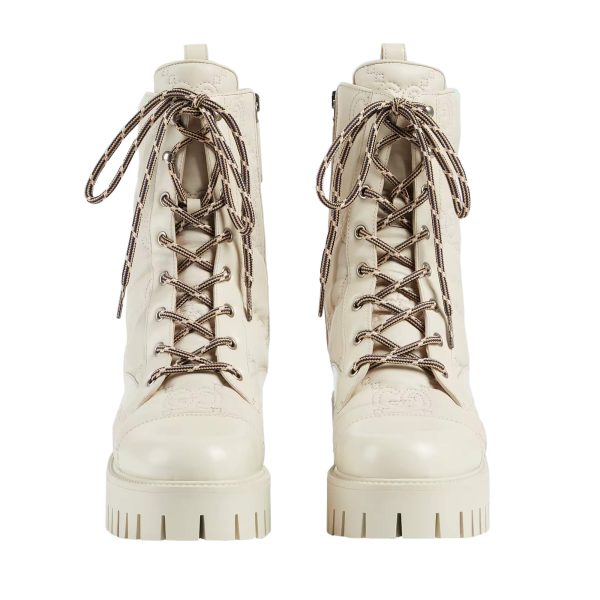 Gucci Women's GG Matelassé Lace-up Boot at Enigma Boutique