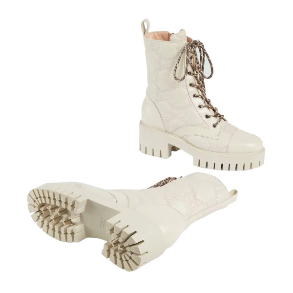 Gucci Women's GG Matelassé Lace-up Boot at Enigma Boutique