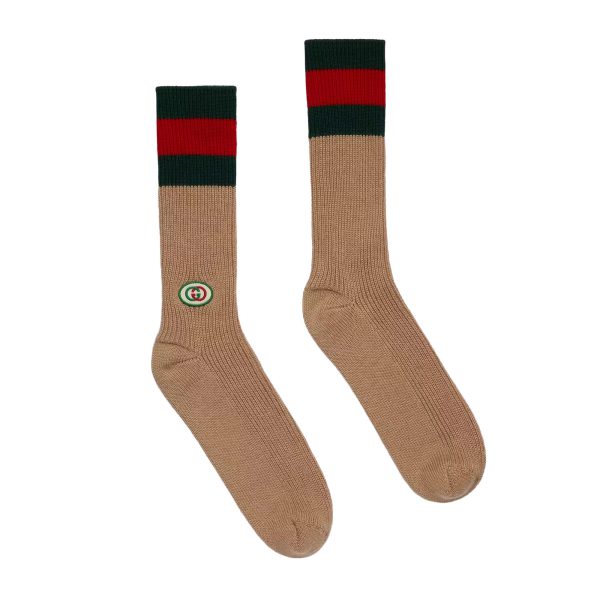 Gucci Wool Socks With Interlocking G Patch at Enigma Boutique