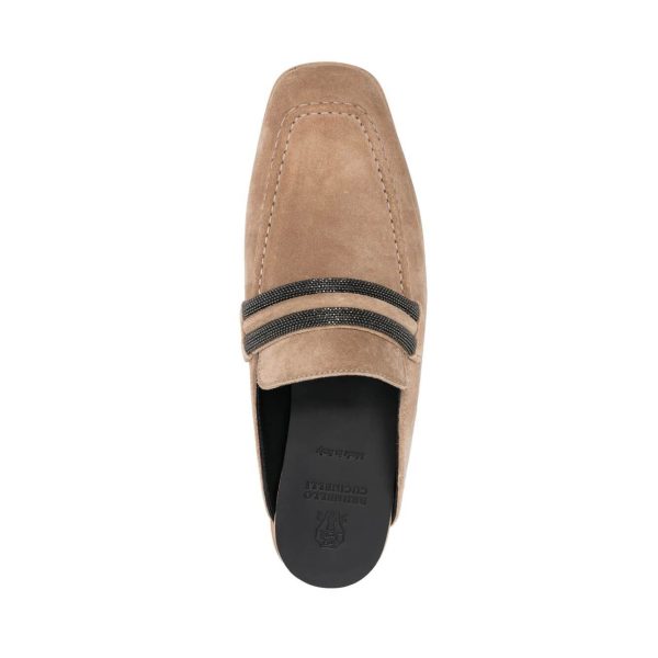 Brunello Cucinelli Suede Slip-on Loafers With Precious Bands at Enigma Boutique