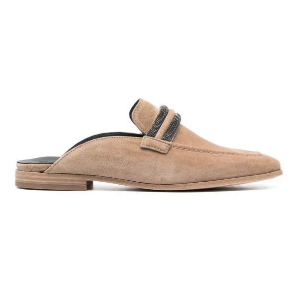 Brunello Cucinelli Suede Slip-on Loafers With Precious Bands at Enigma Boutique
