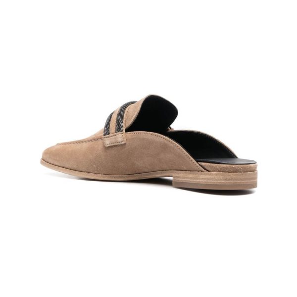 Brunello Cucinelli Suede Slip-on Loafers With Precious Bands at Enigma Boutique