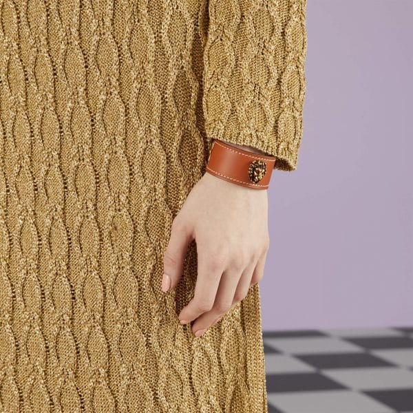 Gucci Leather Bracelet With Lion Head at Enigma Boutique