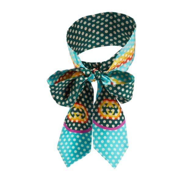 Gucci Polka Dot Print Silk Headscarf at Enigma Boutique