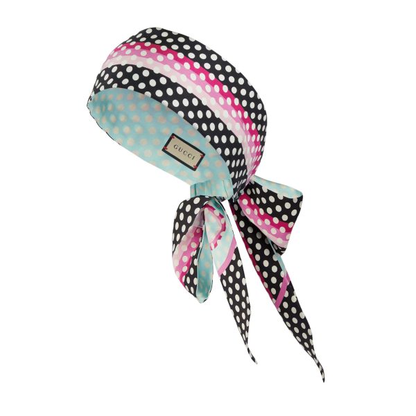 Gucci Polka Dot Print Silk Headscarf at Enigma Boutique