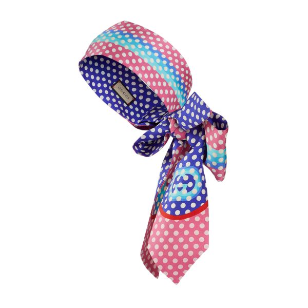 Gucci Polka Dot Print Silk Headscarf at Enigma Boutique