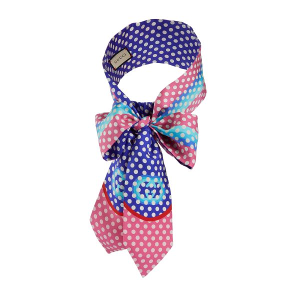 Gucci Polka Dot Print Silk Headscarf at Enigma Boutique