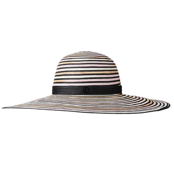 Maison Michel Blanche Capeline Hat In Tie & Dye Paper Straw at Enigma Boutique