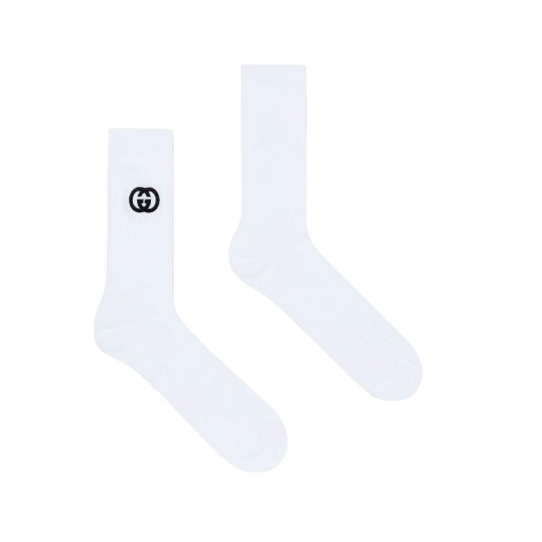 Gucci Cotton Blend Socks With Interlocking G at Enigma Boutique