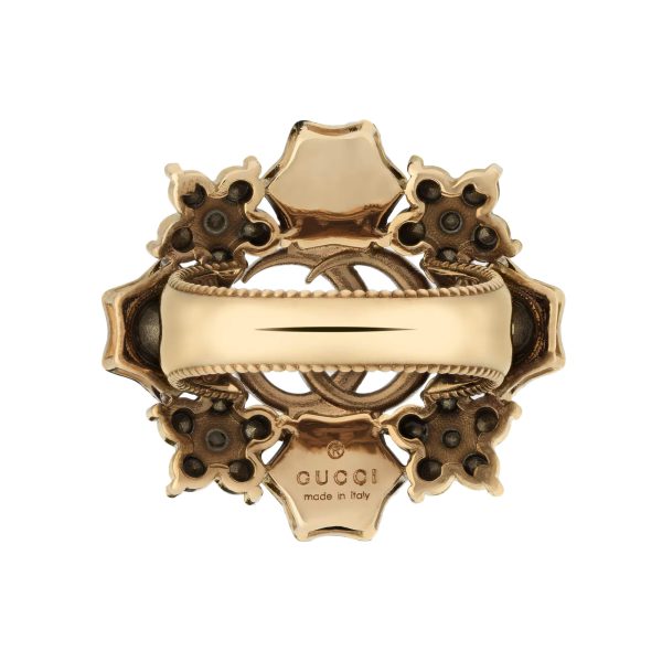 Gucci Double G Crystal Flower Ring - Image 3
