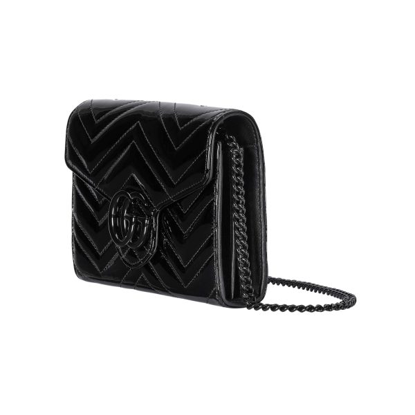 Gucci GG Marmont Patent Matelassé Mini Bag at Enigma Boutique